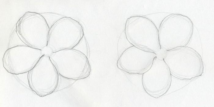 Blumen mit Bleistift zu zeichnen ist einfach